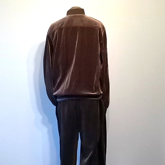 Rare Collectors 2pc Brown & Black Velour Tracksuit by Stacy Adams - Picture 13 of 16